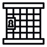 Judge prison gate icon, outline style vector