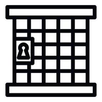 Judge prison gate icon, outline style vector