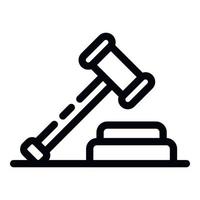 Judge gavel icon, outline style vector