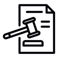 Judge paper decision icon, outline style vector