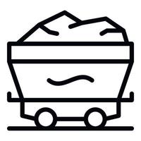 Full coal wagon icon, outline style vector