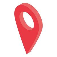 Red gps pin icon, isometric style vector