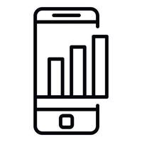 Finance graph column icon, outline style vector