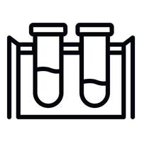 Double test tubes icon, outline style vector