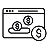 Web money page icon, outline style vector
