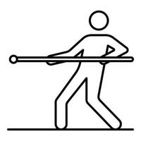 One man tug of war icon, outline style vector