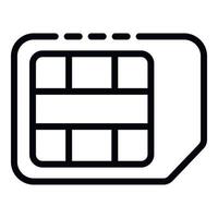 Mini sim card icon, outline style vector