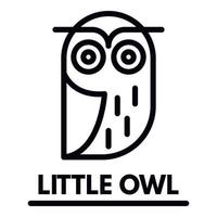 Little owl icon, outline style vector