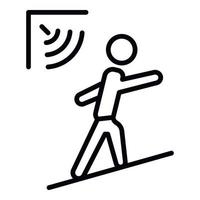 icono de sensor de movimiento de hombre, estilo de esquema vector