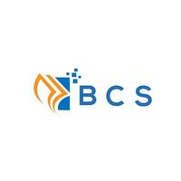 diseño de logotipo de contabilidad de reparación de crédito bcs sobre fondo blanco. bcs iniciales creativas gráfico de crecimiento letra logo concepto. diseño del logotipo de finanzas empresariales bcs. vector