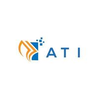 ATI credit repair accounting logo design on white background. ATI creative initials Growth graph letter logo concept. ATI business finance logo design. vector