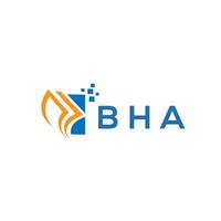 BHA credit repair accounting logo design on white background. BHA creative initials Growth graph letter logo concept. BHA business finance logo design. vector