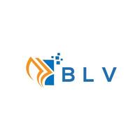 diseño de logotipo de contabilidad de reparación de crédito blv sobre fondo blanco. blv creative iniciales gráfico de crecimiento letra logo concepto. diseño del logotipo de finanzas empresariales blv. vector