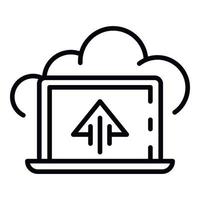 Cloud backup icon, outline style vector