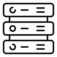 Server cluster icon, outline style vector