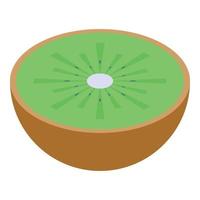 Half kiwi icon, isometric style vector