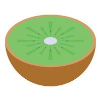 icono de medio kiwi, estilo isométrico vector