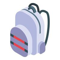 White backpack icon, isometric style vector