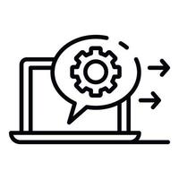 Configure server connection icon, outline style vector