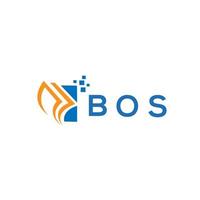 diseño de logotipo de contabilidad de reparación de crédito bos sobre fondo blanco. bos creative iniciales gráfico de crecimiento letra logo concepto. diseño del logotipo de finanzas empresariales bos. vector