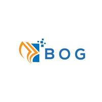 BOG credit repair accounting logo design on white background. BOG creative initials Growth graph letter logo concept. BOG business finance logo design. vector