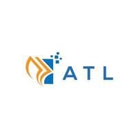 diseño de logotipo de contabilidad de reparación de crédito atl sobre fondo blanco. concepto de logotipo de letra de gráfico de crecimiento de iniciales creativas atl. diseño del logotipo de finanzas empresariales atl. vector