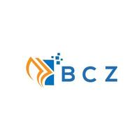 diseño de logotipo de contabilidad de reparación de crédito bcz sobre fondo blanco. bcz creative iniciales crecimiento gráfico letra logo concepto. diseño del logotipo de finanzas empresariales bcz. vector