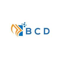 diseño de logotipo de contabilidad de reparación de crédito bcd sobre fondo blanco. Concepto de logotipo de letra de gráfico de crecimiento de iniciales creativas bcd. diseño del logotipo de finanzas empresariales bcd. vector