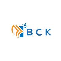 diseño de logotipo de contabilidad de reparación de crédito bck sobre fondo blanco. bck creative iniciales gráfico de crecimiento letra logo concepto. diseño del logotipo de finanzas empresariales bck. vector