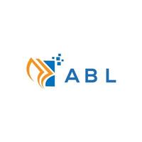 diseño de logotipo de contabilidad de reparación de crédito abl sobre fondo blanco. concepto de logotipo de letra de gráfico de crecimiento de iniciales creativas abl. diseño del logotipo de finanzas empresariales abl. vector