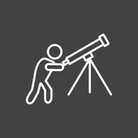 icono de línea de vector de telescopio de ajuste único