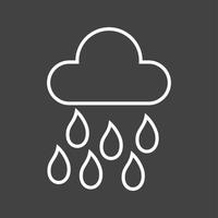 icono de línea de vector de lluvia único