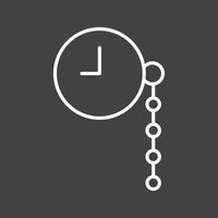 icono de línea de vector de reloj de bolsillo único