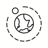 Unique Moons Orbiting Earth Vector Line Icon