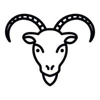 Goat head icon, outline style vector