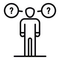 Man haves questions icon, outline style vector