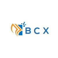 BCX credit repair accounting logo design on white background. BCX creative initials Growth graph letter logo concept. BCX business finance logo design. vector