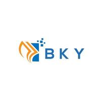 diseño de logotipo de contabilidad de reparación de crédito bky sobre fondo blanco. bky creative iniciales gráfico de crecimiento letra logo concepto. diseño del logotipo de finanzas empresariales bky. vector