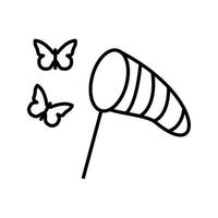 Unique Catching Butterflies Line Vector Icon