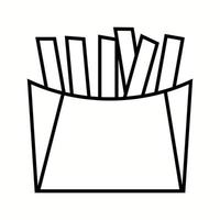 Unique Fries Vector Line Icon