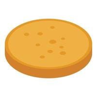 Middle burger bun icon, isometric style vector