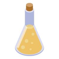 Flask potion icon, isometric style vector