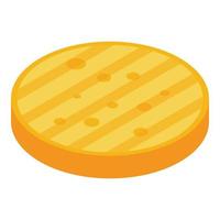 Fried bun icon, isometric style vector