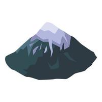 Hill volcano icon, isometric style vector