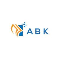 diseño de logotipo de contabilidad de reparación de crédito abk sobre fondo blanco. abk creative iniciales gráfico de crecimiento letra logo concepto. diseño del logotipo de finanzas empresariales abk. vector