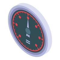 Red light speedometer icon, isometric style vector