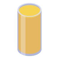 Mango juice glass icon, isometric style vector