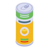 Fruit tin can icon, isometric style vector