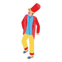 Funny clown icon, isometric style vector