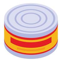 Tomato food tin can icon, isometric style vector